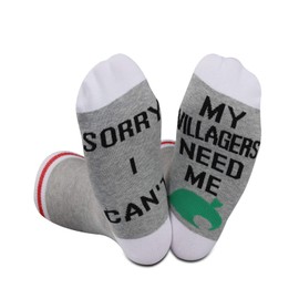 Game Inspired Gift Sorry I Can't My Villagers Need Me Novelty Gamer Socks (My Villagers Need Me CA)