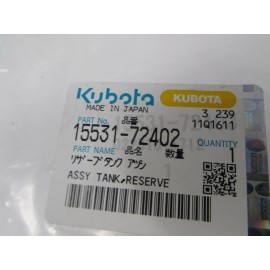 Kubota GENUINE KUBOTA OVERFLOW COOLANT BOTTLE - COOLANT RESERVOIR PART # 15531-72402