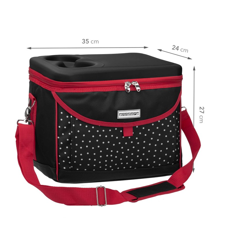 anndora SNÖVIT TW-1885-230 Picnic Cooler Bag 22 Litres Black with