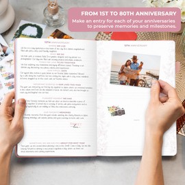 Clever Fox Anniversary Journal – Couple Memory Book & Photo Album with Writing Space – Wedding, Bridal Shower & Married Couple Gifts (Peach Pink)
