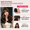 Fusenp Dark Brown Layered Wavy Synthetic Wig with Curtain Bangs