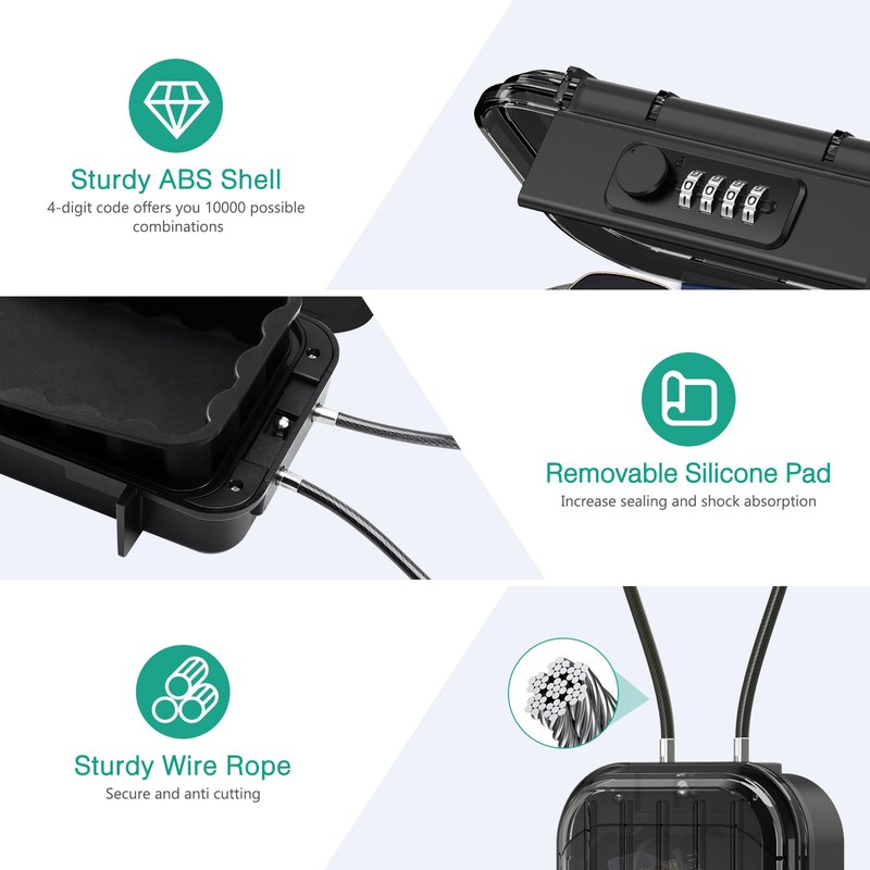 ORIA Portable Safe with 4 Digit Combination Code, Key Safe