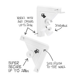 Under the Roof Decorating 5-100200 20 lbs Place&Push Canvas Hangers , White