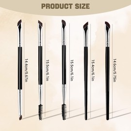 Eyeliner Pinsel Set – 5 Stück Feine Schräge Eyelinerpinsel, Ultra Dünne Präzisionspinsel für Eyeliner und Augenbrauen Färben, Make up Pinsel Set für Augen Make up, Eyeliner Stempel