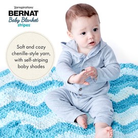 BERNAT Blanket Stripes 2-300G Teal Dreams, Seaglass, 2 Pack