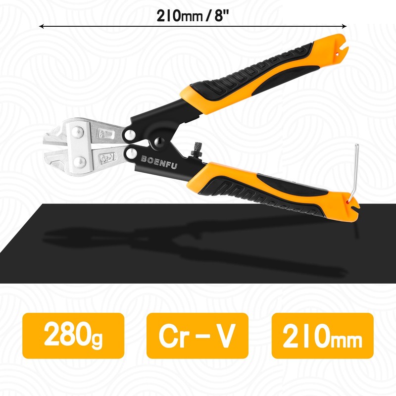 BOENFU Mini Bolt Cutters, Heavy Duty Wire Cutters, 8 inch