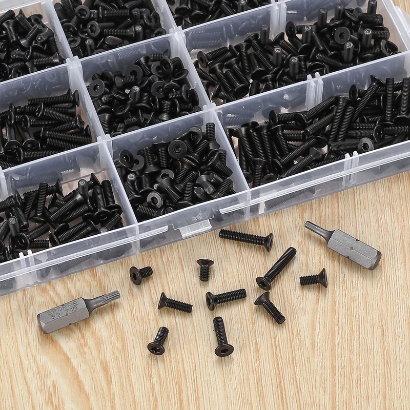 620-Piece M3 Screw Set, Countersunk Screws Set, Countersunk Hex Socket