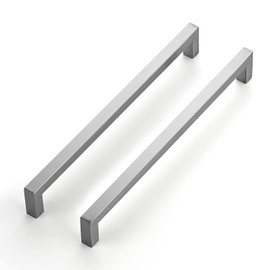 Ravinte 2 Pack Square Bar Kitchen Cabinet Handles Brushed Nickel Cabinet Pulls Drawer Pulls with 10 Inch Hole Center Kitchen Handles Hardware for Drawer Dresser and Cupboard