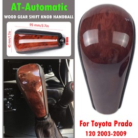 Kakulkomen Automatic Leather with Wood Gear Shift Knob Fit for Toyota Prado 120 2003 2004 2005 2006 2007 2008 2009 (1 PCS Walnut)