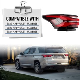 Gefitway Tail Light Assembly Compatible with 2022 2023 2024 Chevy Traverse-Left Taillamp assy outer with Bulbs Taillights Left Driver Side Replace Numbers:86785340 85133095 GM2804151