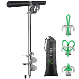 Lifeswell 17" Sand Anchor for Boat, Stainless Steel Boat Beach Anchor, Screw in Sandbar Anchor for Shallow Water, Jet Ski, Kayak, Pontoon Boat Anchor Kit