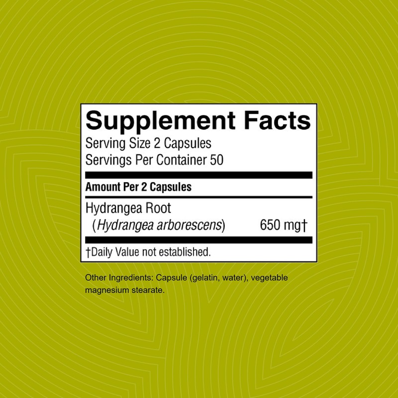 Nature's Sunshine Hydrangea, 100 Capsules, 650mg of Pure Hydrangea Root