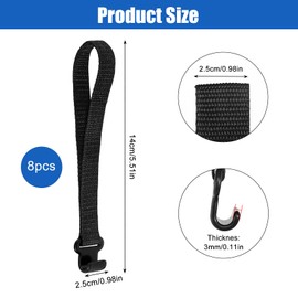 8 Pcs Rooftop Cargo Tie Down Hook Straps Roof Rack Straps with Metal Hook Cargo Tie Hook Straps Car Roof Cargo Carrier Door Hooks for Car Top Luggage