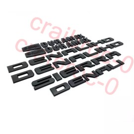 GM 6PCS NEW 11-19 Matte Black GMC Sierra Denali Duramax 2500HD 3500HD Badges Emblem