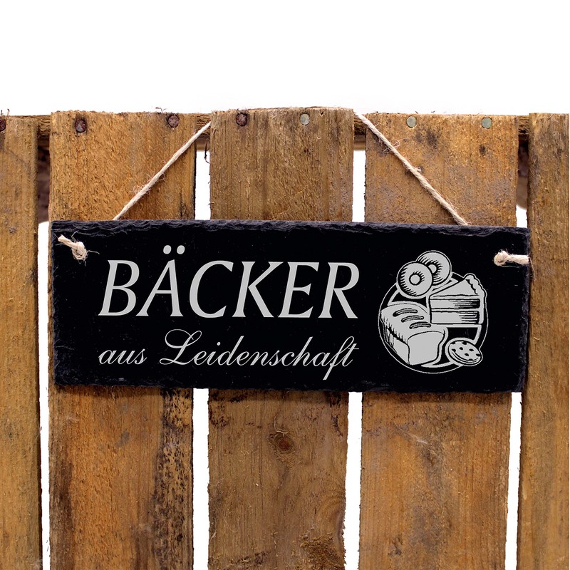 Dekolando Bakery Sign Slate Engraved - Baker from Passion -