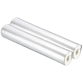 PATIKIL 1-1/16"(27mm) ID 2-1/4"(57mm) OD Pipe Insulation Foam Tube, 2Pcs 1.3Ft Self Adhesive Pre Slit Pipe Insulation Tube Cover Wrapping with Aluminum Foil for Winter Irrigation, White