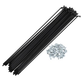 A ABSOPRO Bicycle Spokes 12G 257mm Length Bike Wheel Spokes Carbon Steel Black 1 Set