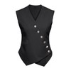 Cicy Bell Womens Waistcoat Vest Sleeveless Blazers V Neck Button