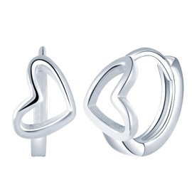 Yumilok Heart Women's Hoop Earrings Women's Stud Earrings Silver 925 Women's Stud Earrings for Women Girls, Sterling Silver