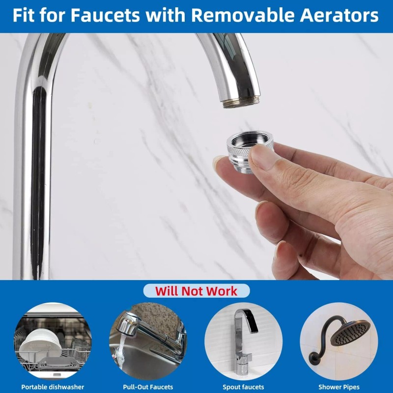 Hibbent 15pcs Faucet Adapter Kit,Brass Faucet Aerator Adapter Set Male