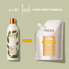 Mizani True Textures Moisture Replenish Shampoo | Smooths & Hydrates | with Coconut Oil | Sulfate & Paraben-Free | for Curly Hair | 16.9 Fl Oz
