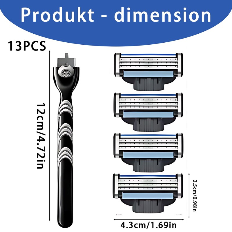 13 Razor Blades Set, Razor Blades for Men, 12 Single