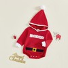 Durveency Baby Boy Girl Christmas Outfit Hooded Romper Letter Embroidered