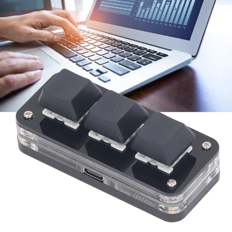 3 Key Mini Keypad Industrial USB Customized Blue Switch Programmable