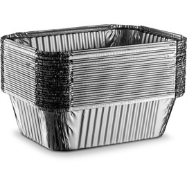[25 Pack - 5lb] Propack Disposable Aluminum Foil Meal Prep Cookware Half Size Containers, Oven, Toaster, Grill, Cooking, Roasting, Broiling, Baking, Event, Take Out, Restaurant