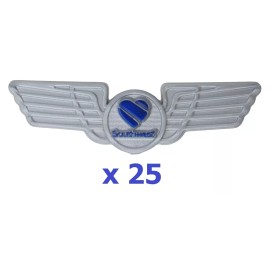 NEW 25-PACK Southwest Airlines Kids Junior Pilot Wings Plastic Stick-On Adhesive