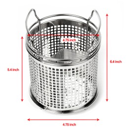 LENITH Stainless Steel Kitchen Round Utensil Holder - Weighted Base for Stability - Utensil Crock With Removable Divider for Easy Cleaning (Round Tulip)