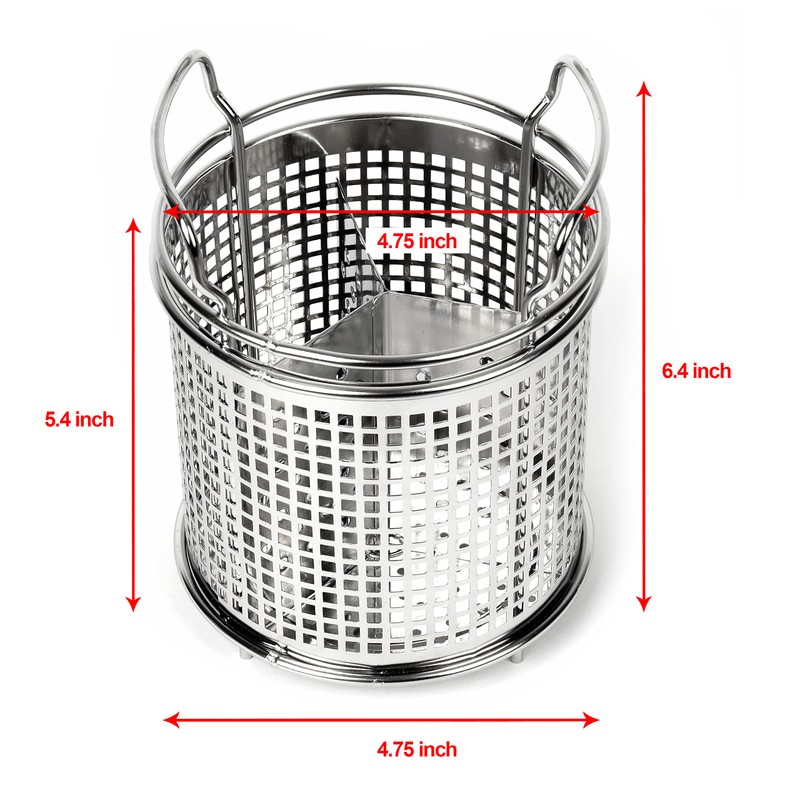 LENITH Stainless Steel Kitchen Round Utensil Holder - Weighted Base
