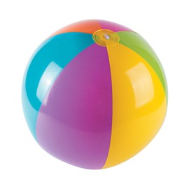 Fun Express - Bright Beach Ball (6pc/st) for Summer - Toys - Inflates - Beach Balls - Summer - 6 Pieces