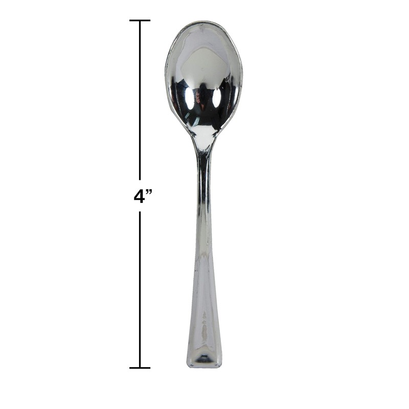 Creative Converting Plastic Spoons, One Size, Metallic
