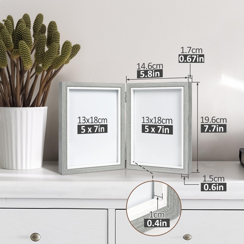 Afuly Photo Frame, 2 Sides, 2L Picture Stand, Stylish, Simple,