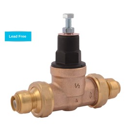 SharkBite 1/2 Inch EB45 Double Union Pressure Regulating Valve (PRV), Push to Connect Brass Plumbing Fittings, PEX Pipe, Copper, CPVC, PE-RT, HDPE, 23893-0049