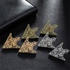 QLUYCKW 3Pairs Retro Hollow Triangle Collar Pin Brooch Set for