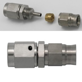 KRD PERFORMANCE Stainless Steel Straight Brake Clutch Fitting 6AN 9/16" x 18 Swivel Female Thread to AN6 PTFE Braided Hose End For Teflon Hose
