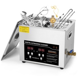 ACMESONIC Ultrasonic Cleaner 10L Digital Ultrasonic Parts Cleaner with Timer 40kHz SUS 304 Stainless Steel Lab Sonic Cleaner for Professional Tools,Metal Parts,Jewelry,Eyeglasses