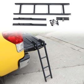 LLKUANG Car Rear Ladder Tail Door Ladder Climbing Compatible with Toyot@ Tundra 2007-2021,Aluminum Tailgate Ladders Kit,Foldable Tailgate Ladder Accessories Black