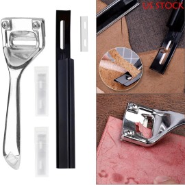 Unbranded Skiving Knife Metal Leather Skiver Leather Craft Tools Hand Skiver for Leather