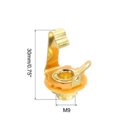 MECCANIXITY Guitar Input Jack 1/4" Mono Panel Mount Socket Gold for Guitar Bass Speakers Footswitch 4pcs