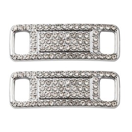 AHANDMAKER Rhinestone Shoelace Charms Buckles, Bling Shoelace Buckles Crystal Shoe Decorations Charms Sneakers Shoe Lace Tag Charms for Sneaker Casual Sports Shoe Bikini Accessory, Cubic Zirconia