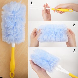 360° Heavy Duty Duster Refills for Swiffer,Dusting Furniture, Blinds, Ceiling Fans, Walls, Feather & Microfiber, Unscented,Disposable (20 Count Duster Refills with 1 Handle)