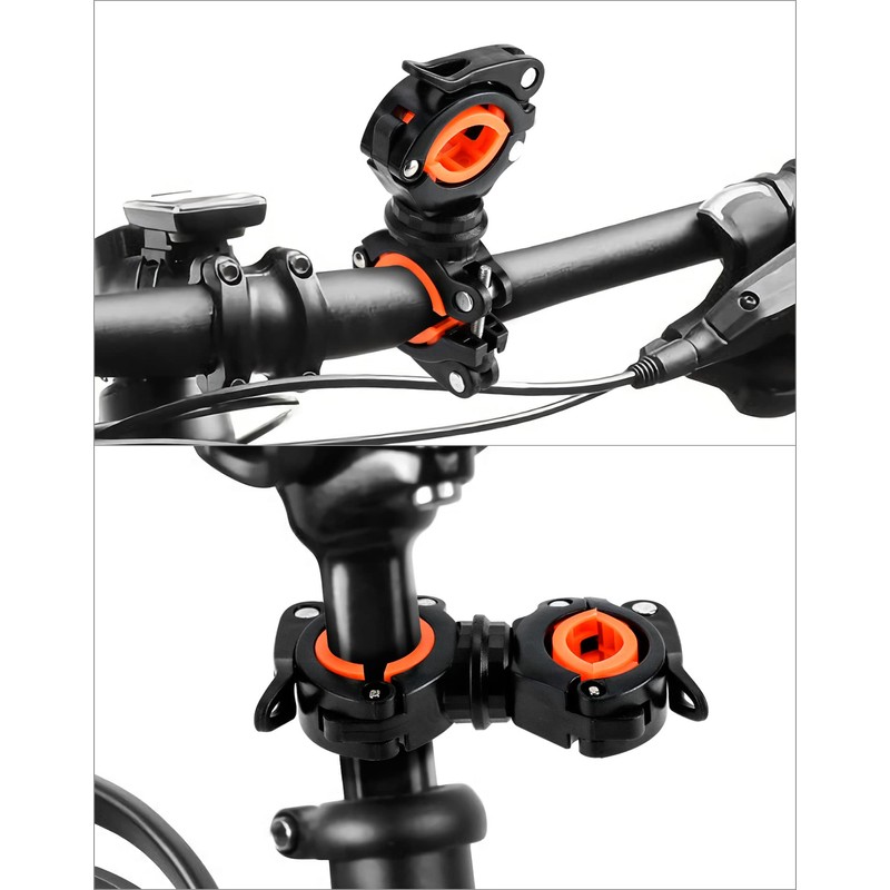 QWORK Pack of 2 Bicycle Light Holders, 360° Rotatable Light