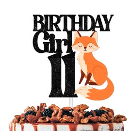 L-fox-11 - Decoración para tartas de bebé Alian para niños y niñas, baby shower, feliz cumpleaños, guerra espacial, suministros de decoración para fiestas, números, estrellas, decoración de pasteles, alegría a un año