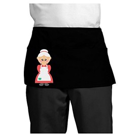 TooLoud Cute Mrs Santa Claus Christmas Dark Adult Mini Waist Apron - Black - One-Size