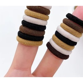 Lavema Haargummis für Mädchen 100 Stück (Braun mit Schwarz)