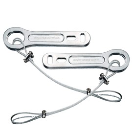 Healvaluefit 2 Pack Metal Oxygen Cylinder Wrench for CGA-870 Valves - Oxygen Key with Wire Cable