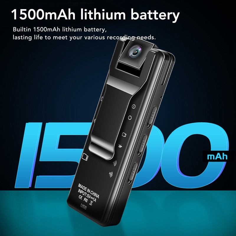 WiFi Body Camera 4K HD Motion Detection 1500mAh 180 Degree